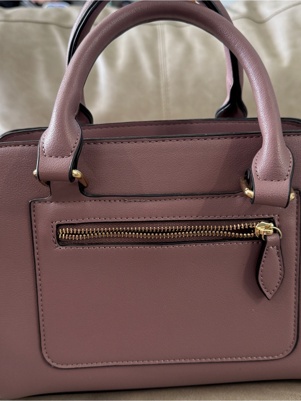 Women's Dusty Purple Rose Structured Top-Handle Satchel